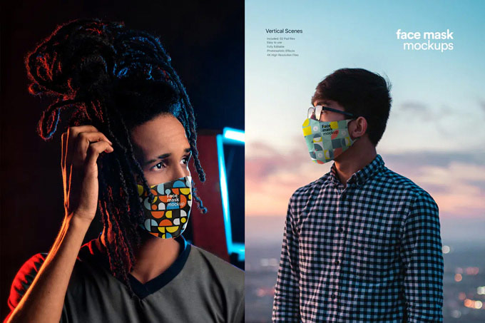 Face Mask Mockup Template